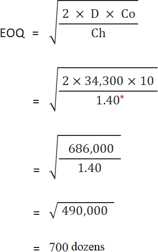 Economic order quantity (EOQ) example2 solution Economic order quantity (EOQ) example2 solution